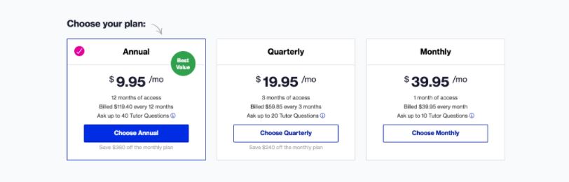 Course Hero pricing Packages