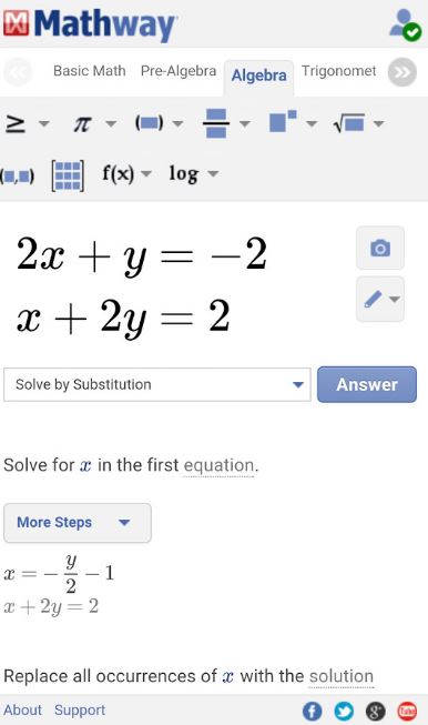 mathway solution