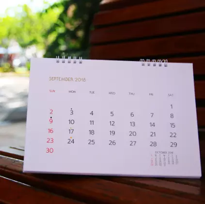 A calender page