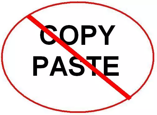 Do not  copy-paste
