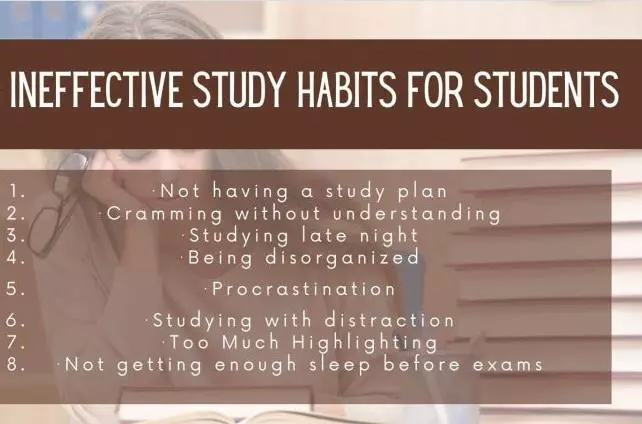 Inadequate study habits