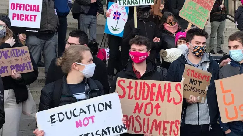 Students striking
