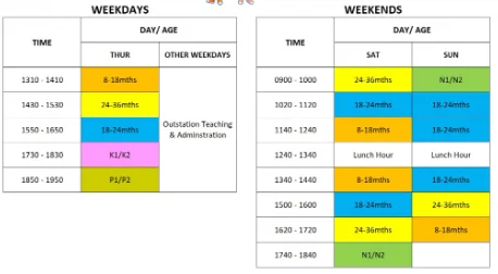 a class timetable
